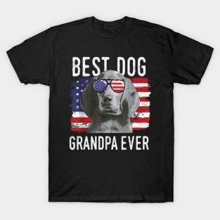 American Flag Best Dog Grandpa Ever Redbone Coonhounds USA T-Shirt